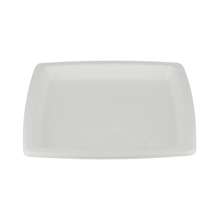 Sugarcane Plate Square shape White 17 cm (1000 Units)