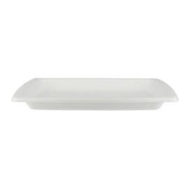 Sugarcane Plate Square shape White 17 cm (1000 Units)