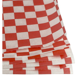 Paper Food Wrap Grease-Proof “Vichy” Red 31x42cm (1000 Units) 