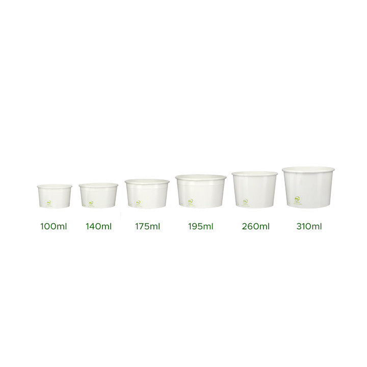 Paper Ice Cream Container Eco-Friendly 100ml (65 Units) 