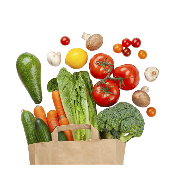 Flat Handle Kraft Paper Bags 80g/m² 32+16x35cm (250 Units)