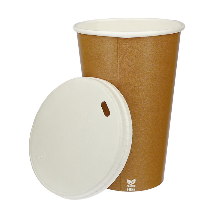 Travel Lid with White Paper Hole Ø8cm (1.000 Units)