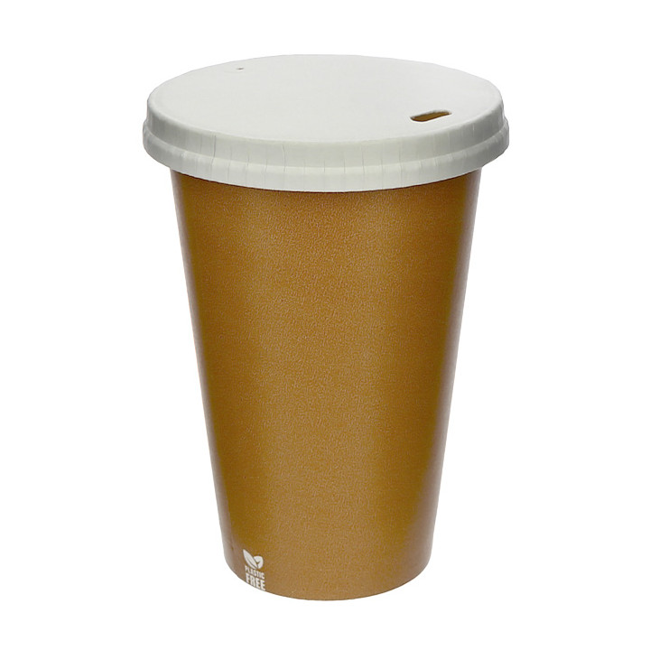 Travel Lid with White Paper Hole Ø8cm (1.000 Units)