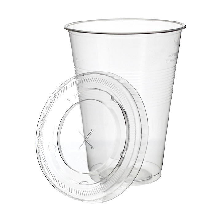 Flat Lid with Cross PET transparent Ø8,5cm (1.000 Units)