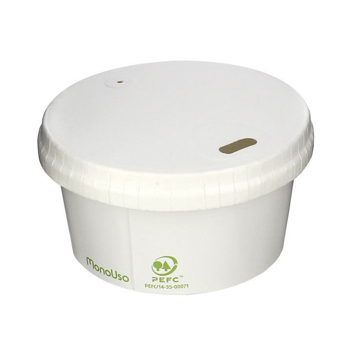 Travel Lid with White Paper Hole Ø8cm (1.000 Units)