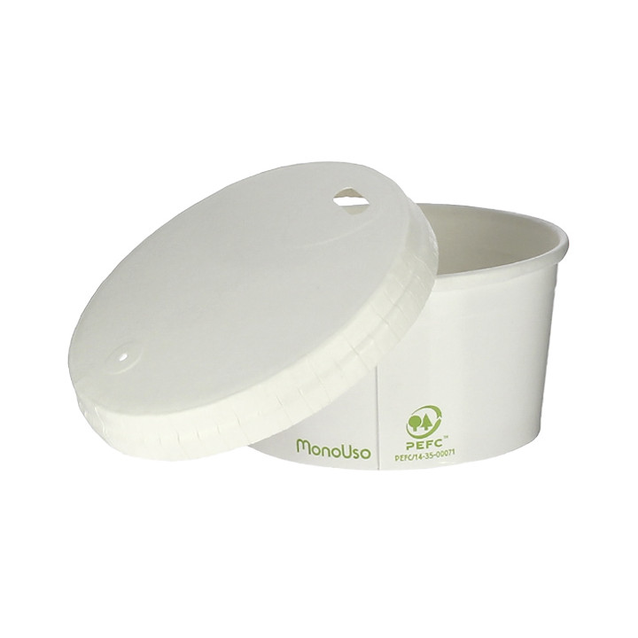 Travel Lid with White Paper Hole Ø8cm (1.000 Units)