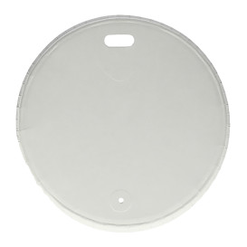 Travel Lid with White Paper Hole Ø8cm (100 Units) 
