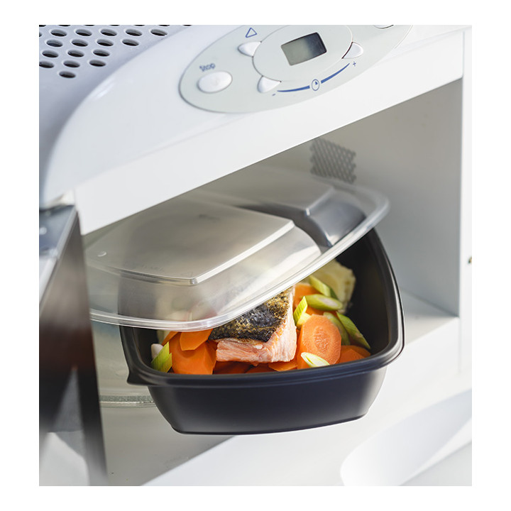 Plastic Deli Container PP Black 600ml 23x16,5cm (75 Units)  