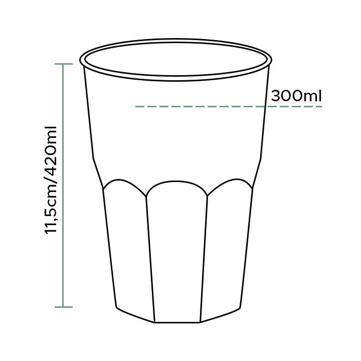 Plastic Cup PP "Frost" White 420ml (20 Units) 