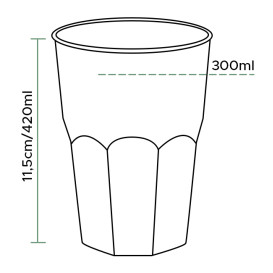 Plastic Cup PP "Frost" Lime Green 420ml (420 Units)