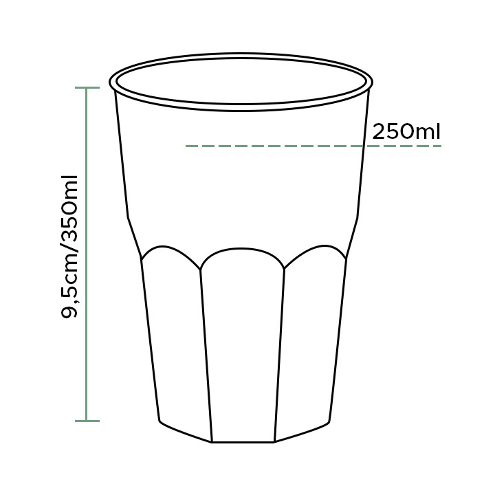 Plastic Cup PP "Frost" Turquoise 350ml (20 Units) 