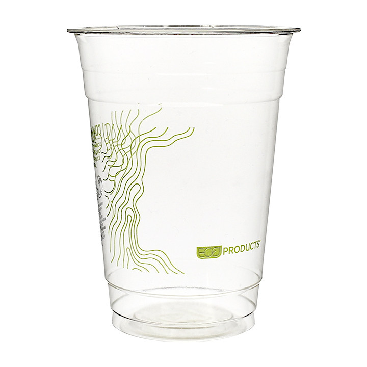 Cornstarch Cup PLA "Green Stripe" 470ml (50 Units) 