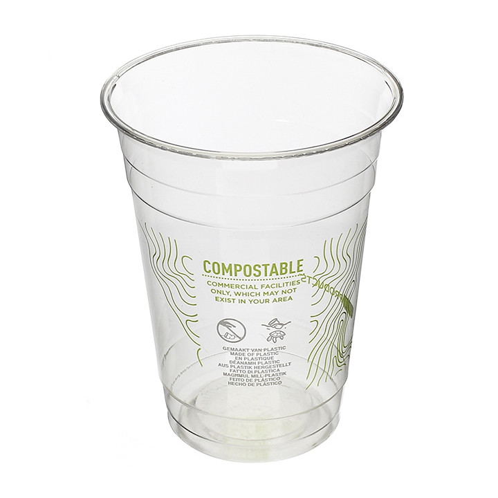 Cornstarch Cup PLA "Green Stripe" 470ml (50 Units) 