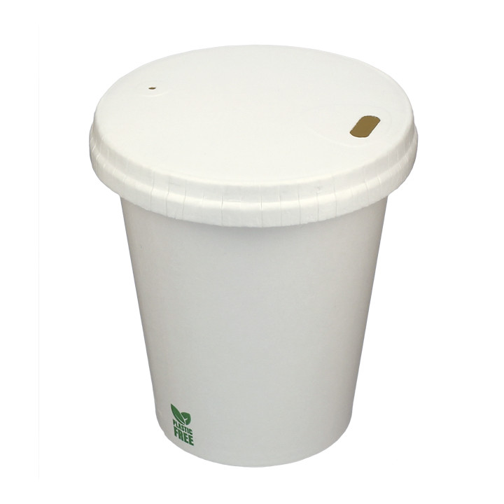 Travel Lid with White Paper Hole Ø8cm (1.000 Units)
