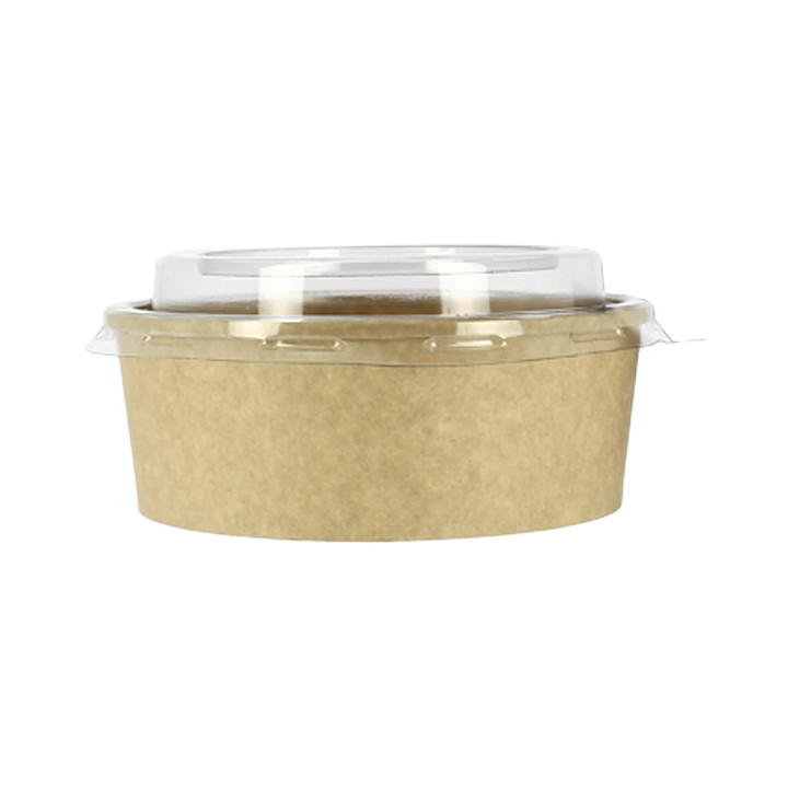 Paper Container Kraft-Kraft + RPET Lid 25 Oz/750 ml (50 Units)