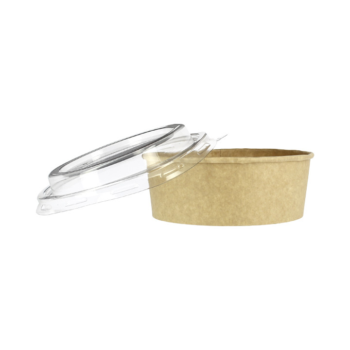 Paper Container Kraft-Kraft + RPET Lid 25 Oz/750 ml (50 Units)