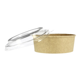 Paper Container Kraft-Kraft + RPET Lid 25 Oz/750 ml (300 Units)