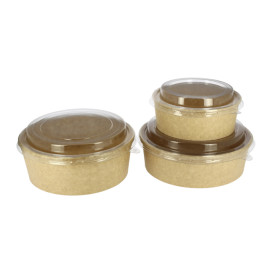 Paper Container Kraft-Kraft + RPET Lid 25 Oz/750 ml (50 Units)