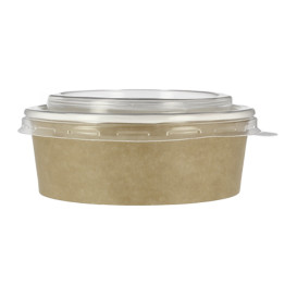 Paper Soup Bowl with Lid Kraft PP 25 Oz/750ml (250 Units)