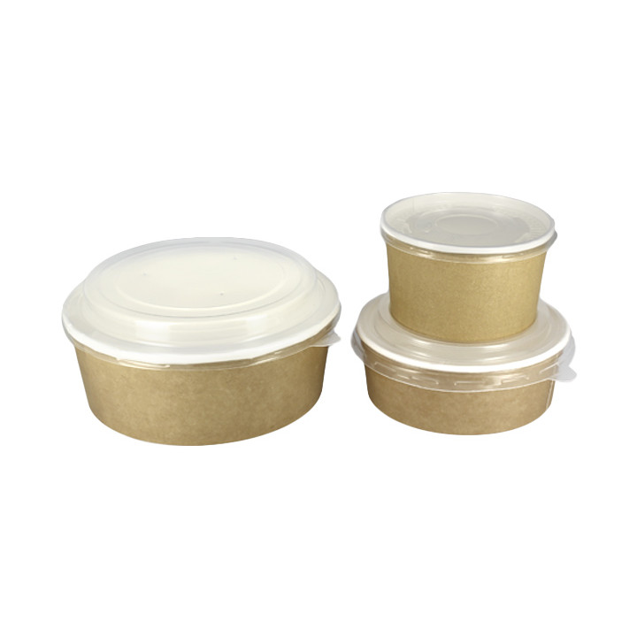 Paper Soup Bowl with Lid Kraft PP 33Oz/1000ml (100 Units)