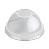 Plastic Dome Lid with Hole PP Crystal Ø7,9cm (100 Units)