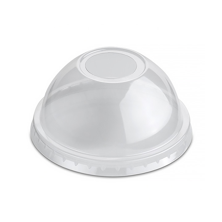 Plastic Dome Lid with Hole PP Crystal Ø7,9cm (1.000 Units)
