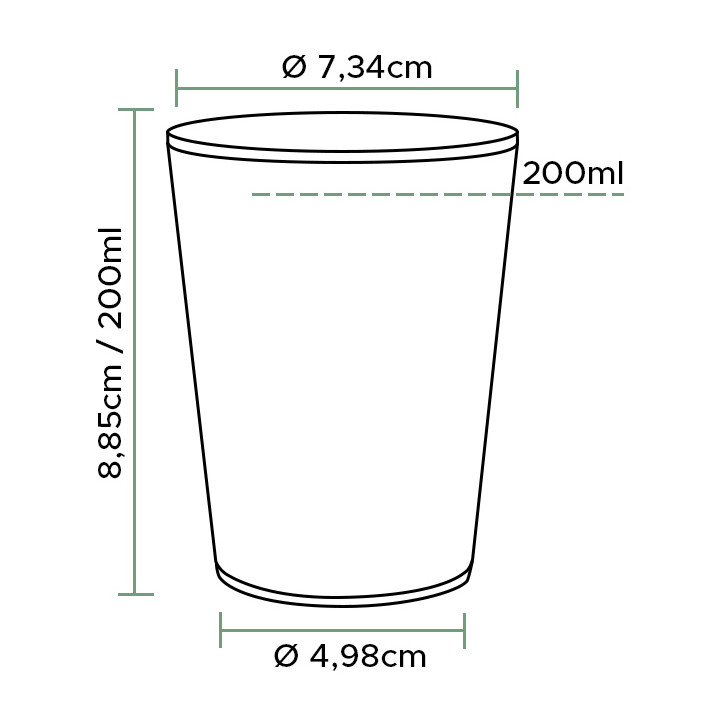 Plastic Cup PP Clear 240ml Ø7,34cm (100 Units) 