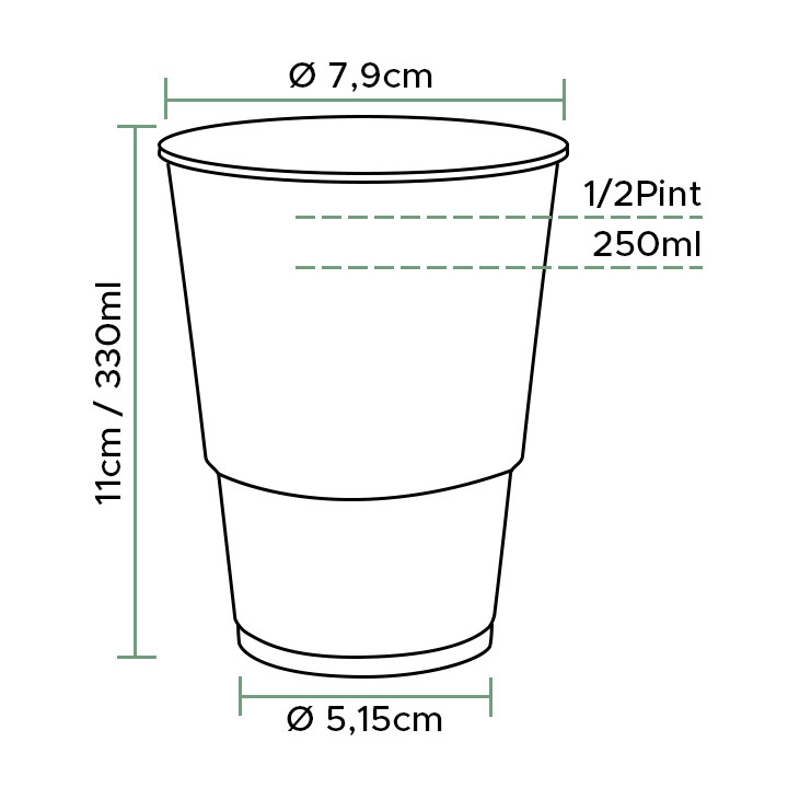 Plastic Cup PP Clear 330ml Ø7,9cm (50 Units) 