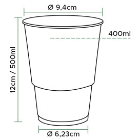 Plastic Cup PP Clear 500ml Ø9,4cm (800 Units) 