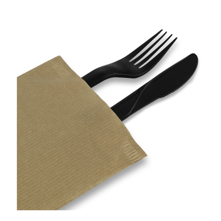Paper Cutlery Envelopes with Napkin Kraft (800 Units)