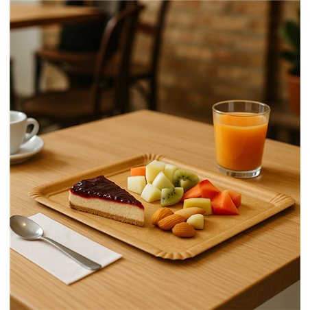 18x24 cm Kraft Flower Tray for snacks, desserts and portions
