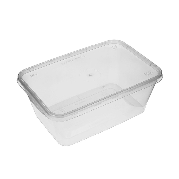 Plastic Container and Plastic Lid PP Rectangular Shape 1.000ml (50 Units)