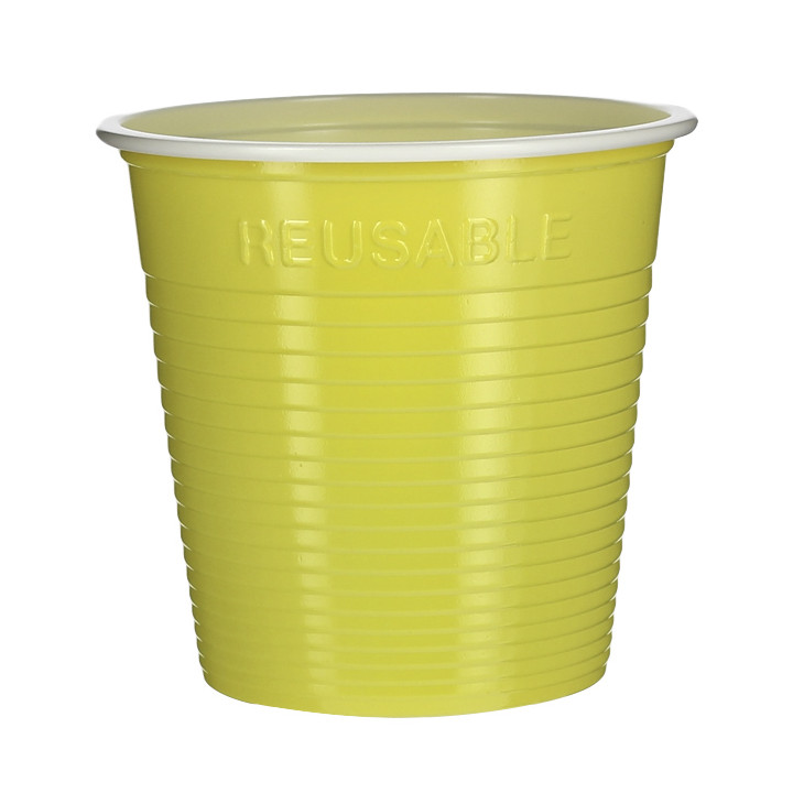 Plastic Shot PS Bicolour Yellow 230 ml (30 Units) 