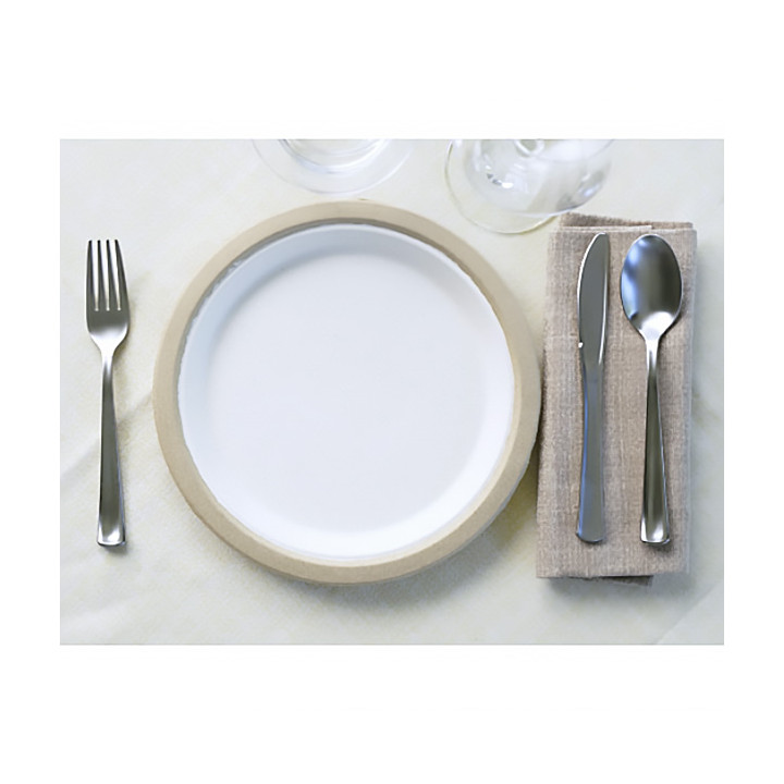 Biodegradable Bagasse Plate White Ø22,5cm (120 Units)