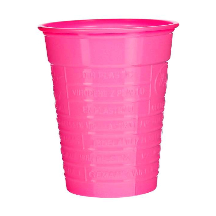 Plastic Cup PS Fuchsia 200ml Ø7cm (50 Units) 
