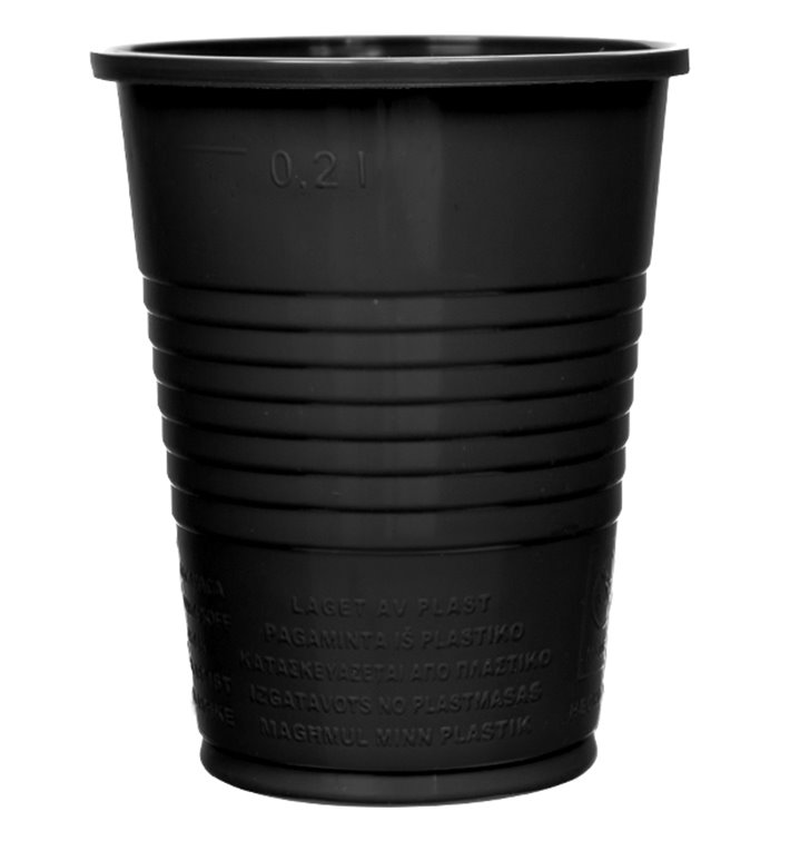 Plastic Cup PS Black 200ml Ø7cm (1.500 Units)