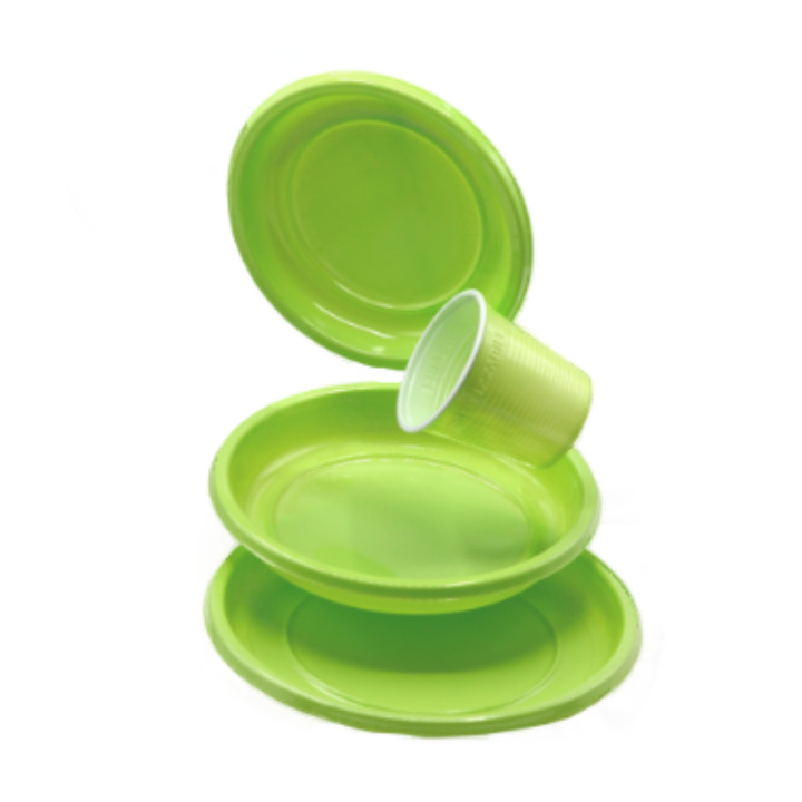 Reusable Plate Deep Economic PS Yellow Green Ø20,5cm (150 Units)
