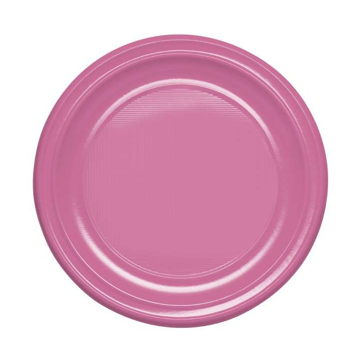 Reusable Plate Flat Economic PS Pink Ø17cm (25 Units) 