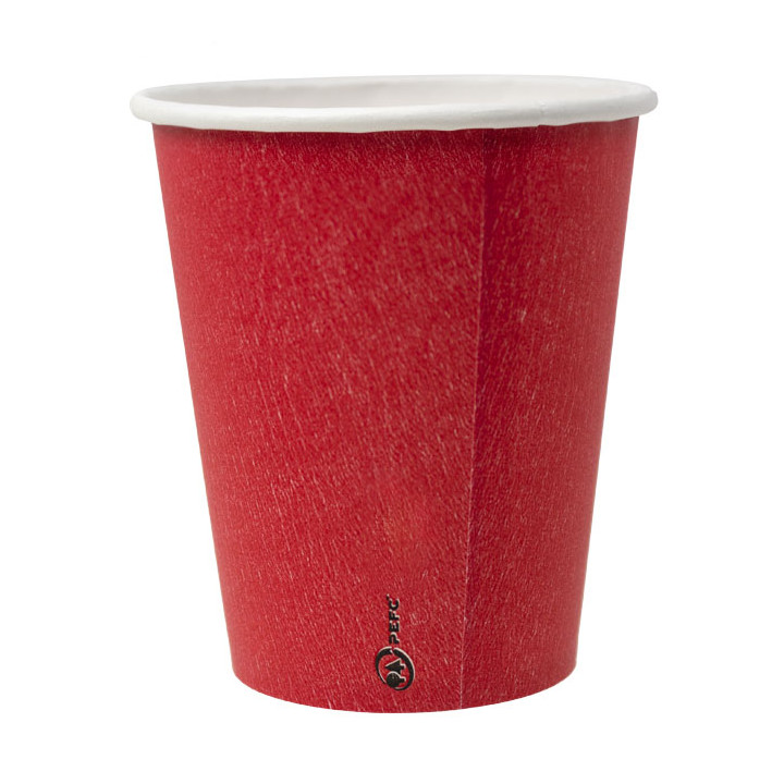 Plastic-Free Paper Cup 9 Oz/250ml "Colors" Red Ø8cm (20 Units)