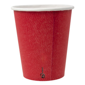 Plastic-Free Paper Cup 9 Oz/250ml "Colors" Red Ø8cm (300 Units)