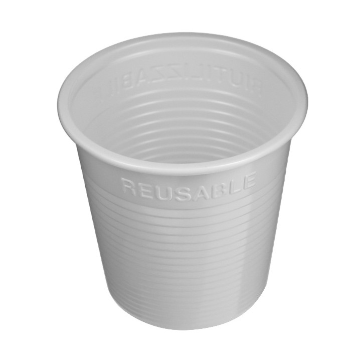Reusable Economy Shot PS Bicolour White 230ml (420 Units)