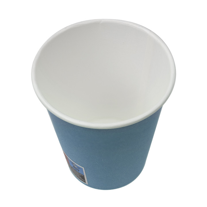 Plastic-Free Paper Cup 9 Oz/250ml "Colors" Blue Ø8,0cm (300 Units)