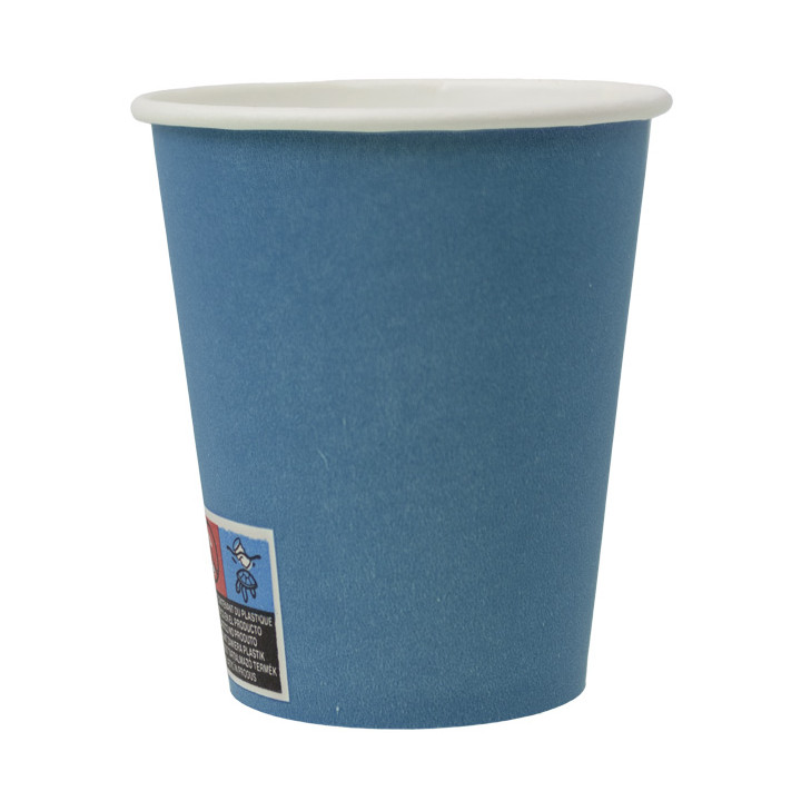 Plastic-Free Paper Cup 9 Oz/250ml "Colors" Blue Ø8,0cm (20 Units)