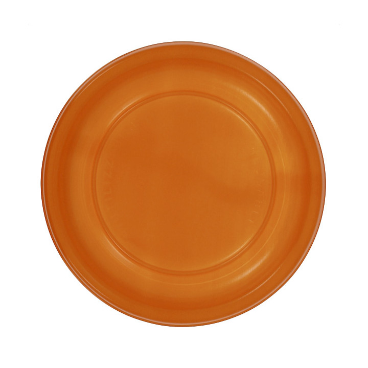 Reusable Plate Flat Economic PS Orange Ø17cm (25 Units) 