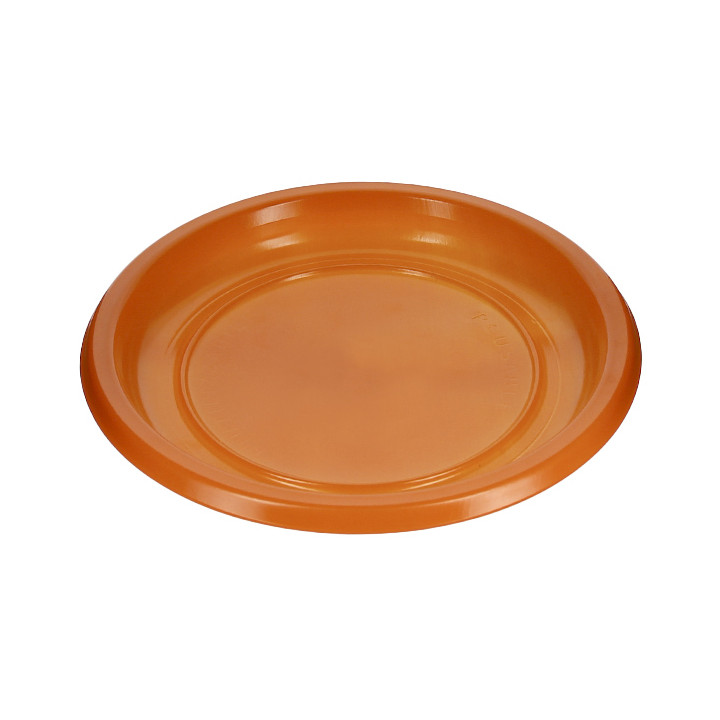 Reusable Plate Flat Economic PS Orange Ø17cm (300 Units)