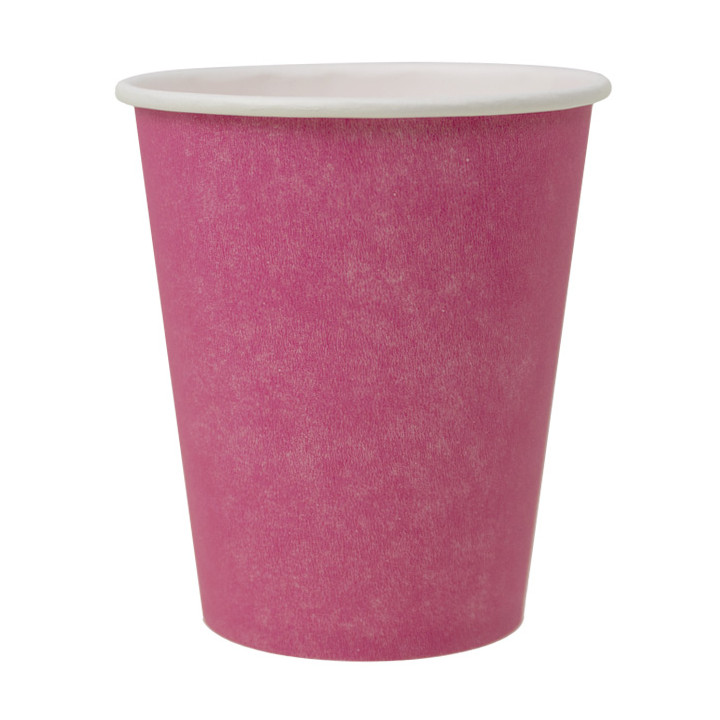Plastic-Free Paper Cup 9 Oz/250ml "Colors" Pink Ø8,0cm (300 Units)