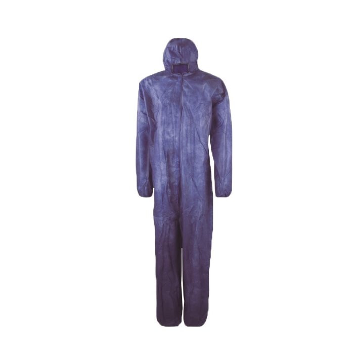 Disposable Plastic Coverall "TST" PP Hood Zipper 35g Size 3XL Blue (25 Units) 