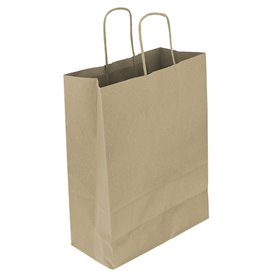 Paper Bag with Handles Kraft 100g/m² 25+11x31cm (25 Units) 