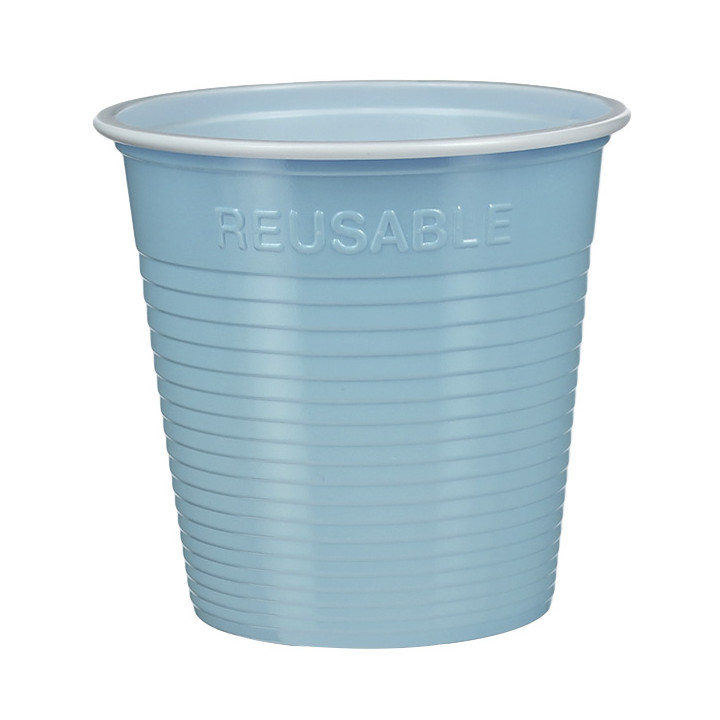 Reusable Economy Shot PS Bicolour Light Blue 230ml (30 Units) 