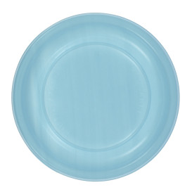 Reusable Plate Flat Economic PS Light Blue Ø22cm (200 Units)
